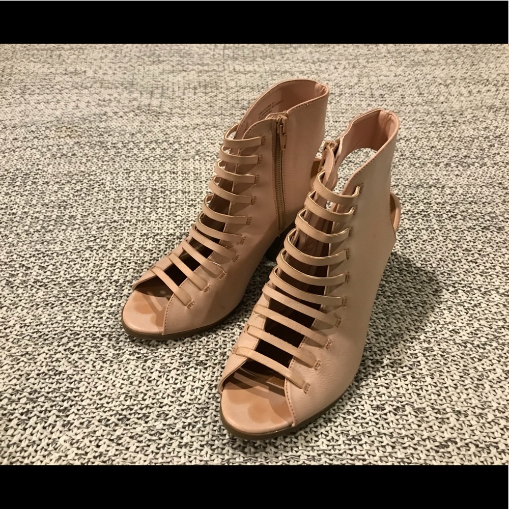 Rampage Peep-Toe Block Heels Booties 9.5
